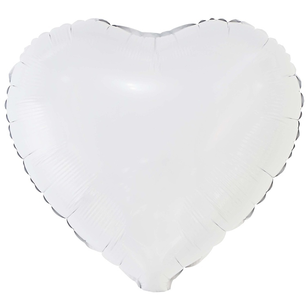 Шар фольгированный Сердце 46 см (Белый)