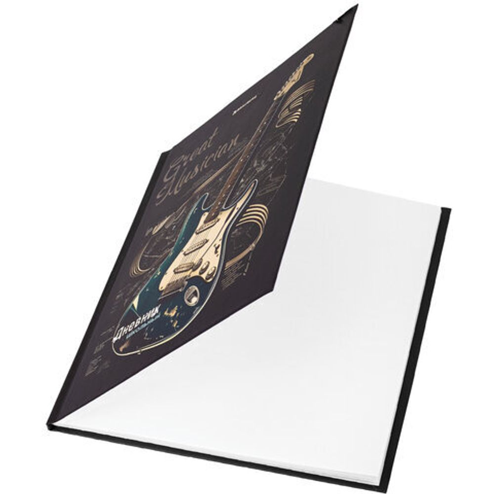 Дневник 5-11 класс 48 л., твердый, BRAUBERG, матовая ламинация, с подсказом, "Гитара", 107185