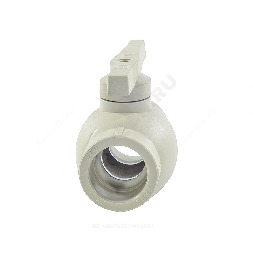 Кран шаровой PP-R серый Дн 32 внутренняя пайка VALFEX 10144032Г