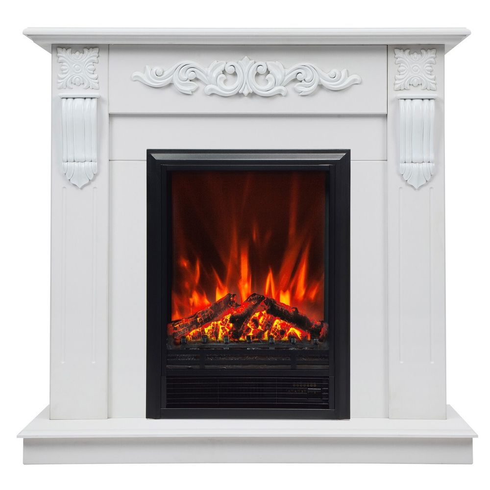 Электрокамин RealFlame Dominica DN белый матовый с очагом Eugene
