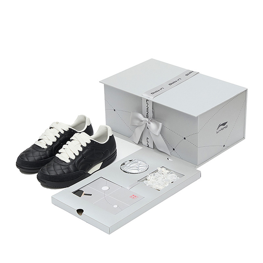 Li Ning Cushioning Slip Resistant Abrasion Resistant Low top Casual Shoes Unisex Black