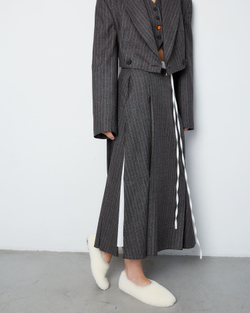 Балетки из натурального меха молочный