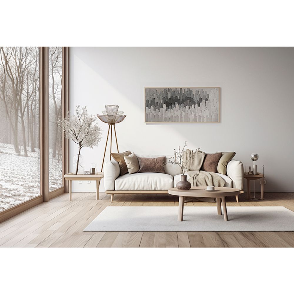 Панно декоративное с ручной росписью By Feel, 140х70 см, черно-белое