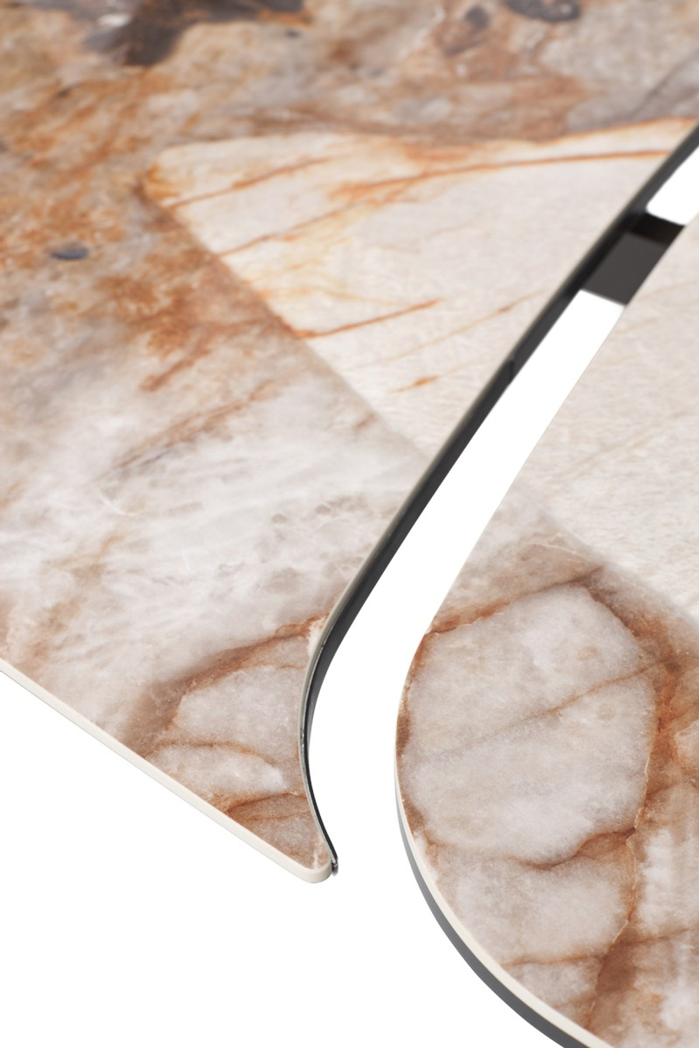 Стол IMBERT 180 GLOSS PATAGONIA, керамика на стекле/ брашированный каркас, цвет медный, ®DISAUR