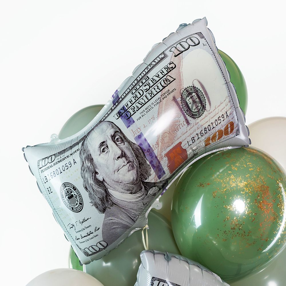 Шар (26''/66 см) Фигура, Доллары, 1 шт. в уп.