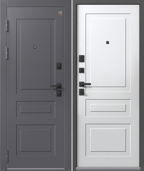 Входная дверь Центурион LUX-4 Антрацит муар+Кашемир графит - Кашемир Белый