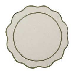 Салфетка под приборы Anemone из коллекции Trendy Ruffles, Ø38 см, оливковый