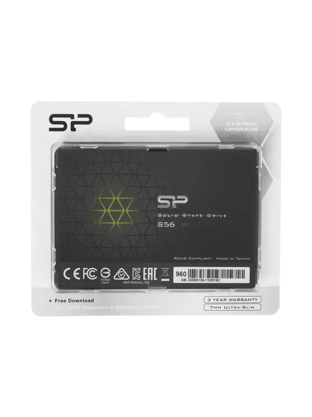 SSD 2.5" Silicon Power 960GB Slim S56  (SATA3, up to 500/450MBs, 3D NAND, 500TBW, 7mm)