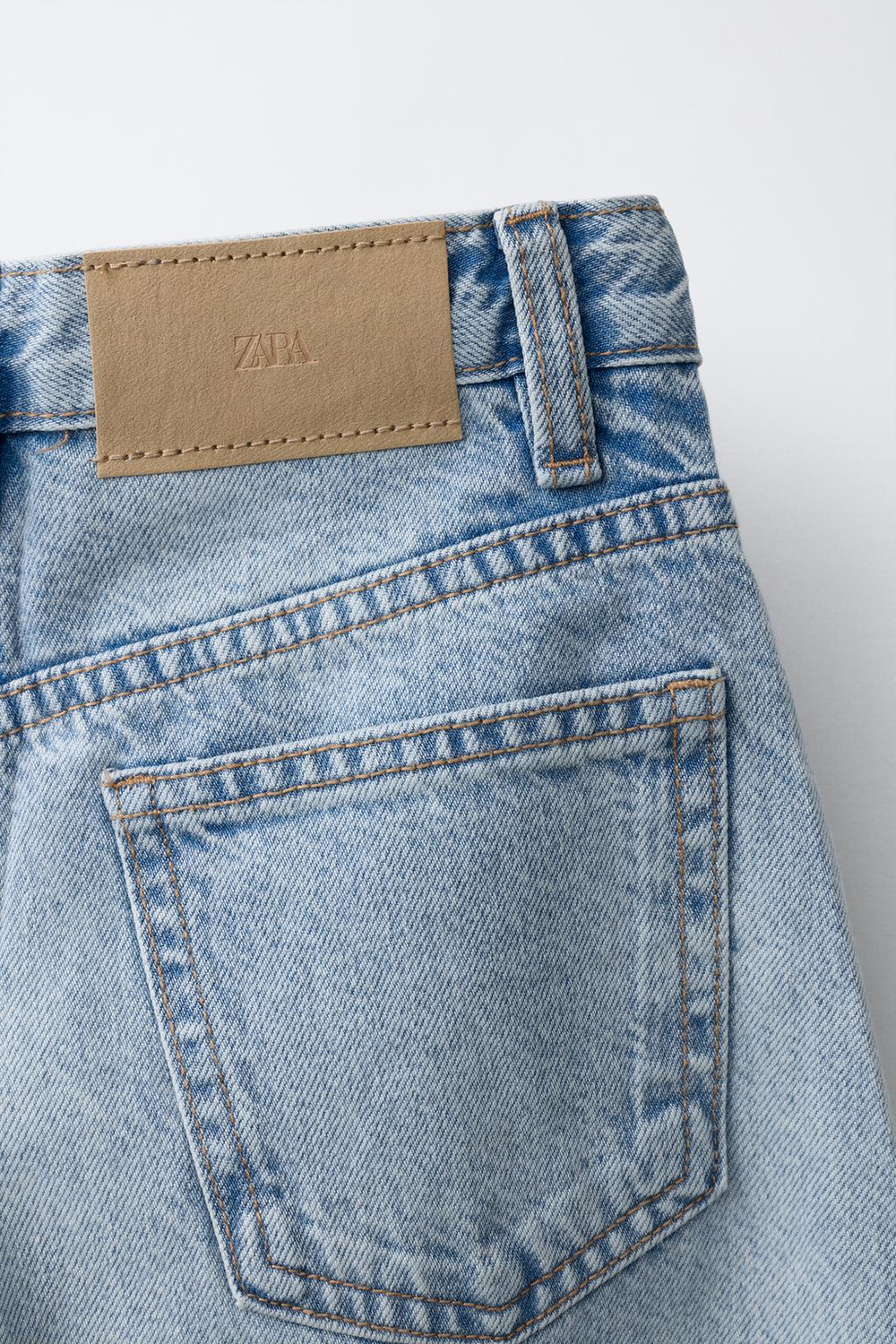 ZARA ДЖИНСЫ BARREL СО СТРАЗАМИ, ГОЛУБОЙ