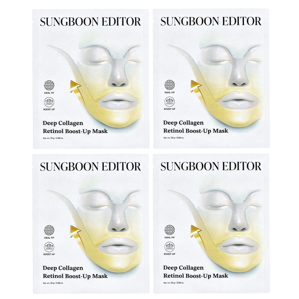 Sungboon Editor, Маска для лица с глубоким коллагеном и ретинолом, 4 шт., 25 г (0,88 унции)