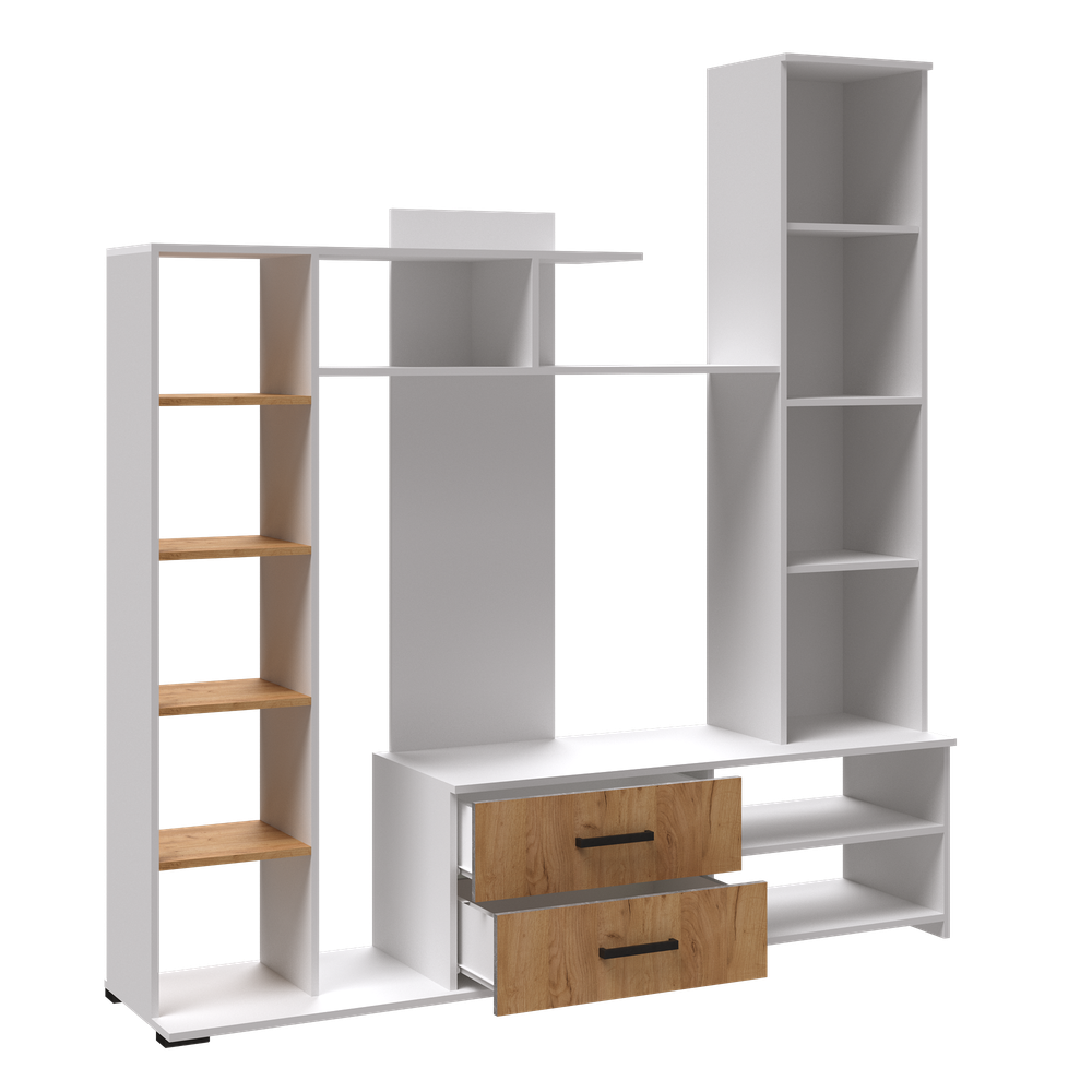 Гостиная Сидней-1 Центральная секция белый/дуб крафт золотой