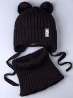 Шапка со снудом для девочки демисезонная