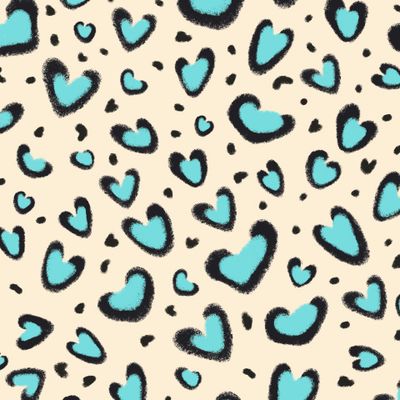 Леопардовые сердца / светло-желтый с мятой