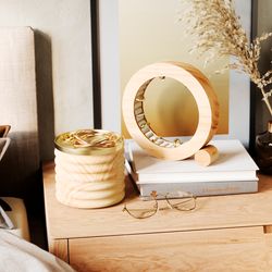 Шкатулка для украшений Tesora, натуральное дерево/латунь