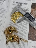 Пуговицы Скиапар. "Глаз" глянцевое лимонное золото с черной эмалью