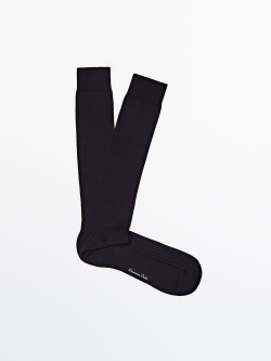 Massimo Dutti Однотонные носки из плотного трикотажа, темно-синий