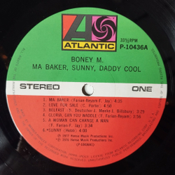 Винтажная виниловая пластинка LP Boney M Ma Baker, Sunny, Daddy Cool (Japan 1977) (No Obi) P-10436A