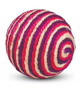 Игрушка для кошек из сизаля "Шарик", малиновый, d95мм, Triol