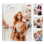 Тетрадь А5ф 48л линия на гребне, ассорти "Незнакомки" (Хатбер)