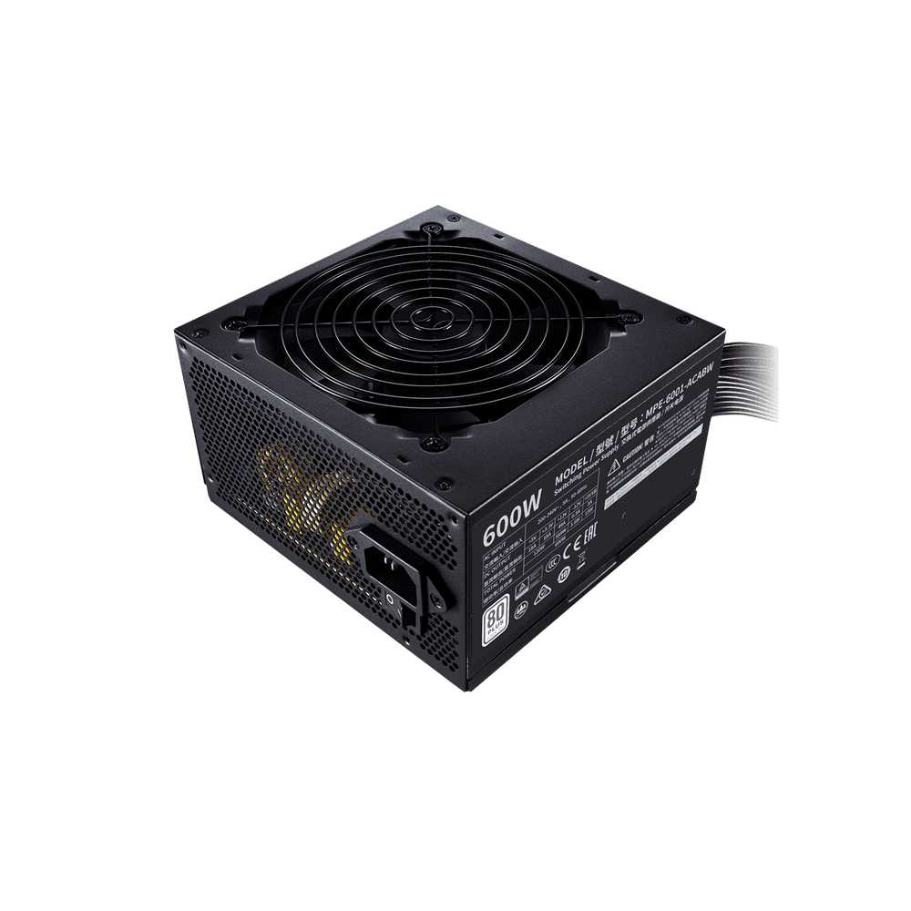 Блок питания CoolerMaster  600W, MWE 600 White V2, Non Modular, КПД 85%, Черный, MPE-6001-ACABW-EU