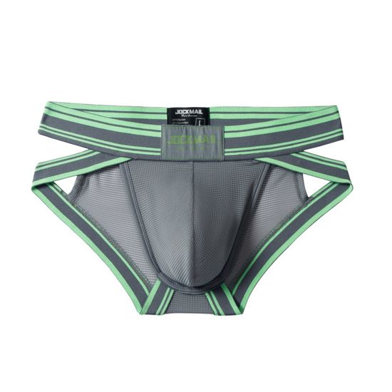 Мужские трусы брифы серые с вырезами по бокам JOCKMAIL JM2024-3