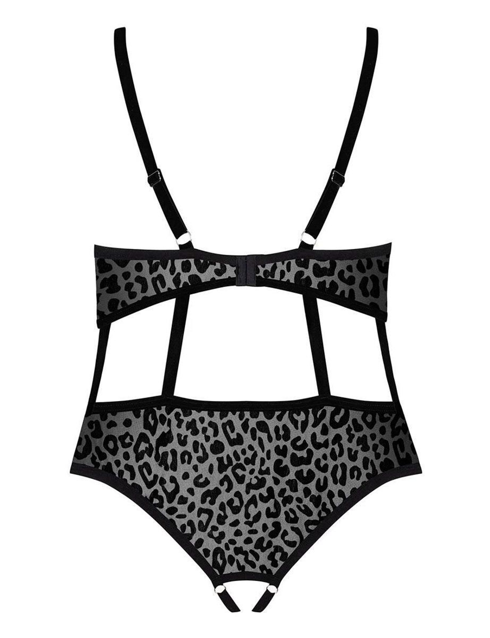 Пикантное тедди Jagueria с интимным доступом (Размер: 4X-5X) (Цвет: черный)