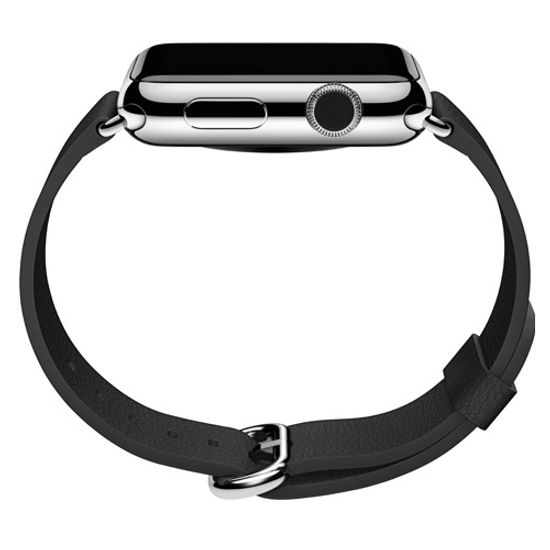 Часы смарт Apple Watch 42мм (черный кожаный с классической пряжкой)