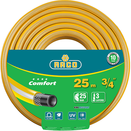 Шланг поливочный 25 атм, трёхслойный, армированный, 3/4", 25 м, RACO COMFORT