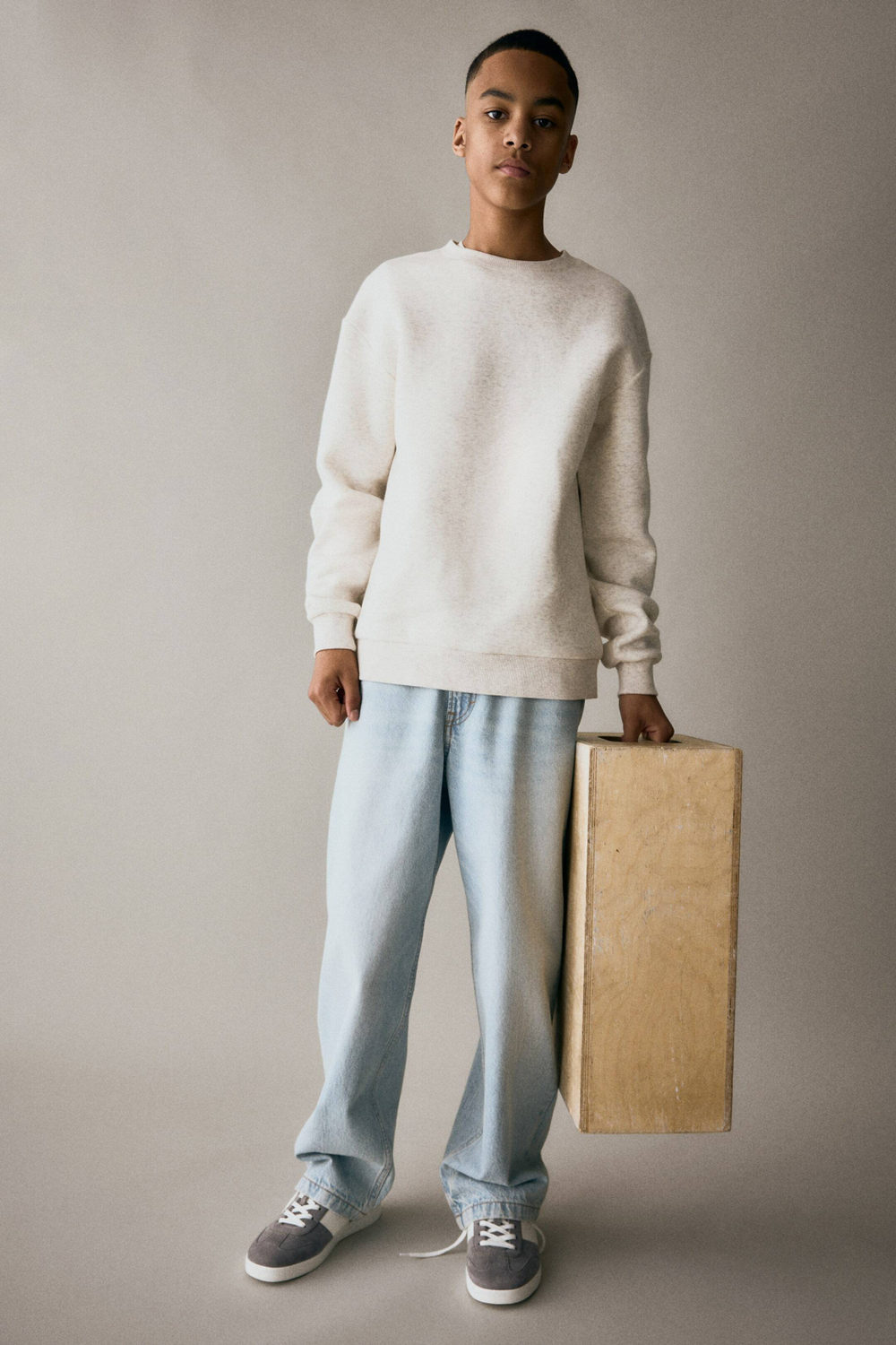 H&M Джинсы Baggy Fit, голубой