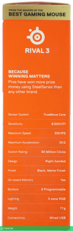 Мышь SteelSeries Rival 3 (62513)