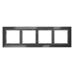 Рамка стеклянная VOLTUM S70 на 4 поста, (графит, стекло)