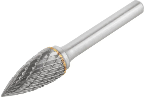 Шарошка карбидная, штифт 6 мм, тип "G", параболическая заостренная 12х25х70 мм FIT 36622