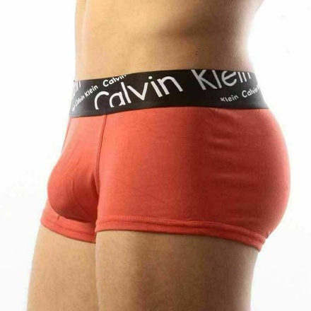 Мужские трусы боксеры красные с черной косой резинкой Calvin Klein Black Waistband Italics Boxer Red