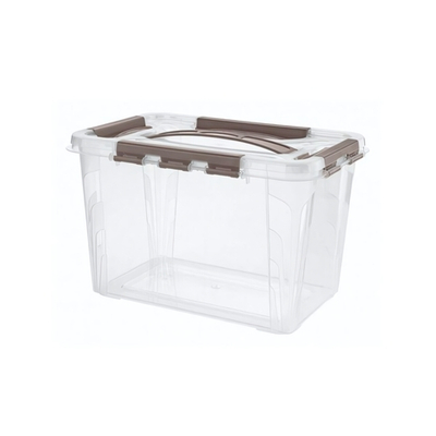 Ящик для хранения универсальный с замками и ручкой "grand box", 290х190х180мм, 6,65л (коричневый)