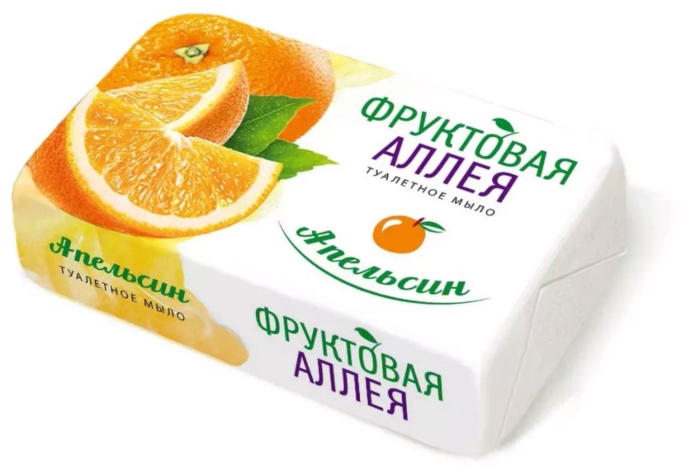 Фруктовая Аллея Мыло кусковое Апельсин,  90 г
