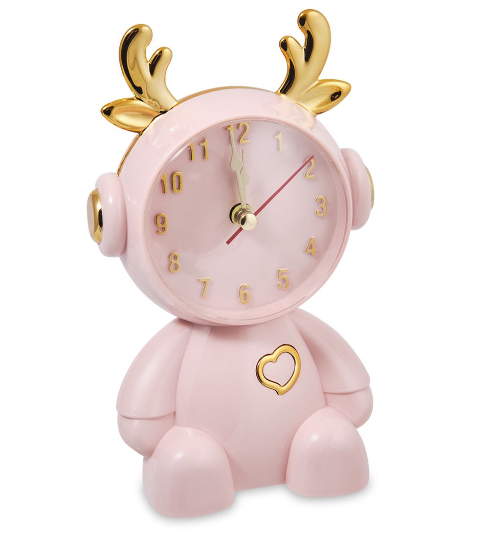 GAEM Art CL-11/3 Будильник «Олененок» розовый