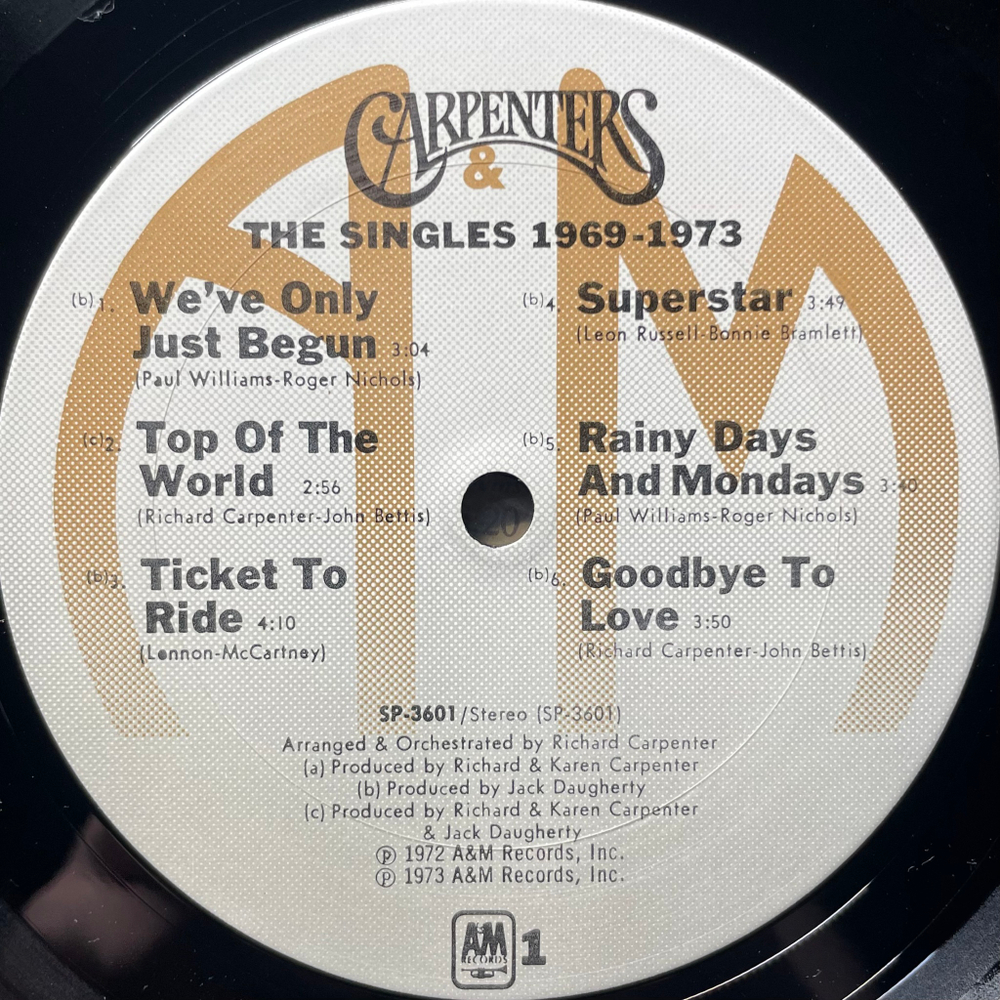 Carpenters ‎– The Singles 1969-1973 (США 1973г.)