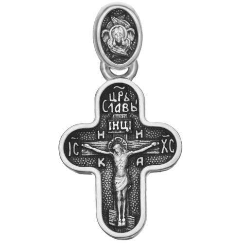 Крест из серебра/Чернение/С подвижным ухом/Ангел-Хранитель