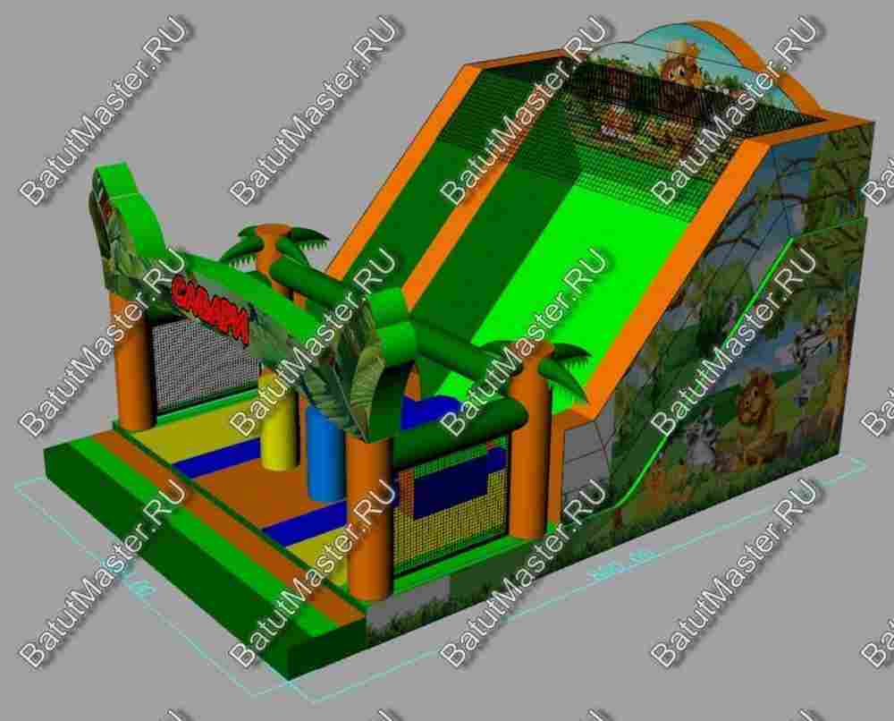 Коммерческий надувной батут "Мир сафари"
