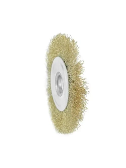 Щетка металлическая плоская 125 мм 22мм латунированная