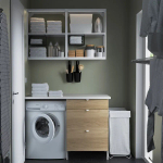 Комбинация для ванной - IKEA ENHET, 121.5х63.5х222 см, белый/имитация дуба, ЭНХЕТ ИКЕА