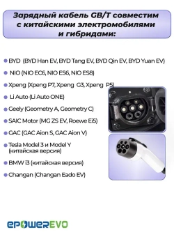 Зарядная станция для электромобиля GB/T, 7кВт, АС 220В