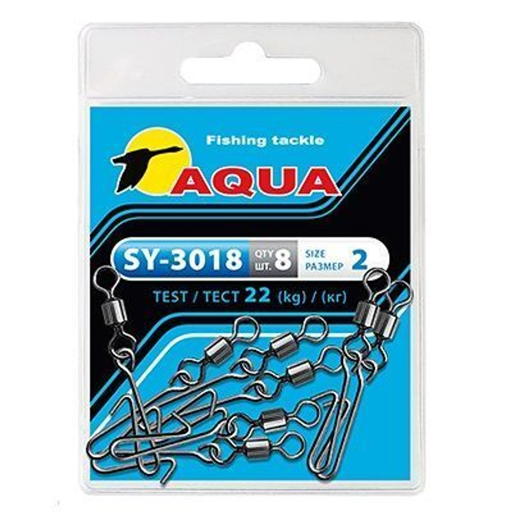 Карабин с вертлюгом для рыбалки SY-3018 №08 (упк. 8 шт.)