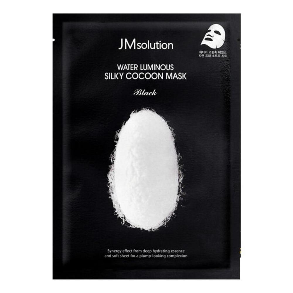 Маска тканевая с протеинами шелка JMsolution Water luminous silky cocoon mask black, 30 мл