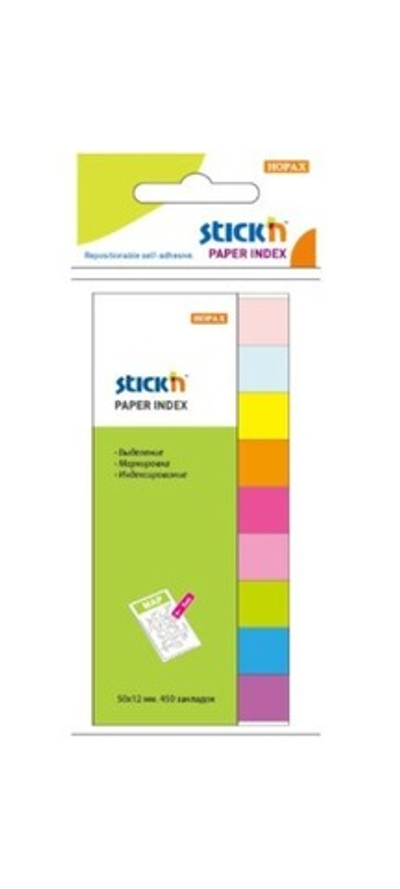 Закладки с л/к 12*50 Stick`n бумажные, 9 цветов по 50 шт., 21689