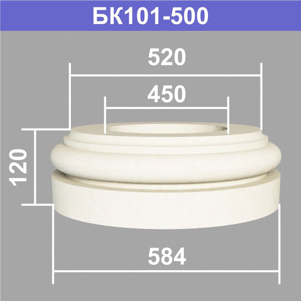 БК101-500 база колонны (s520 d450 D584 h120мм), шт