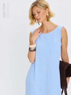 Льняной сарафан макси с карманами