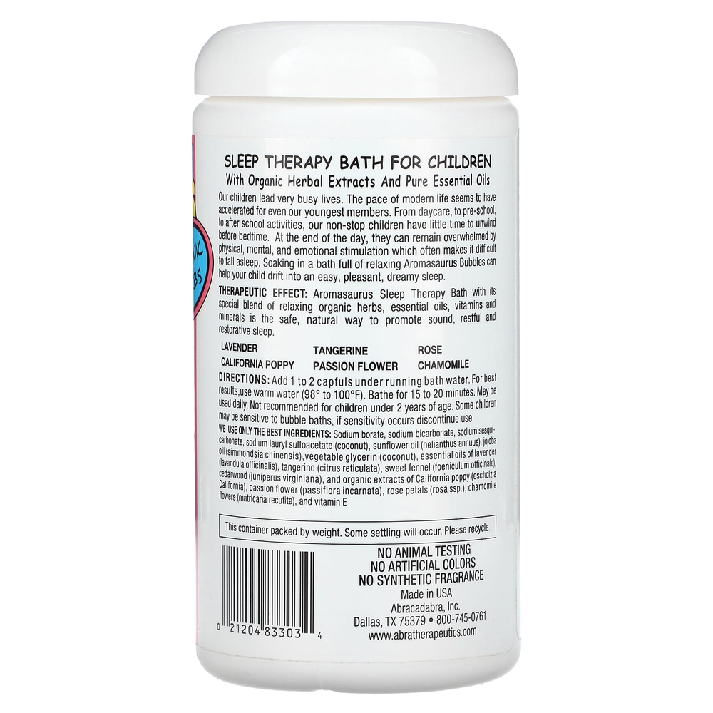 Abra Therapeutics, Aromasaurus Sleep, ароматерапевтическая пена для ванн, 566 г (20 унций)
