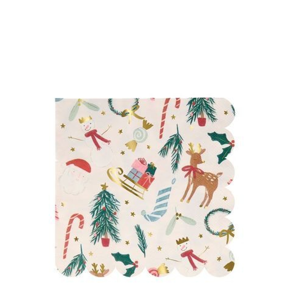 Салфетки большие "New Year Motif" 16 шт