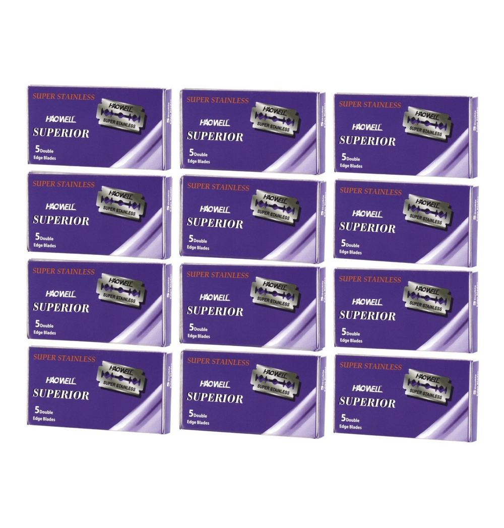 Двухсторонние лезвия для бритвы ,Т-образного станка, классические лезвия 60 штук